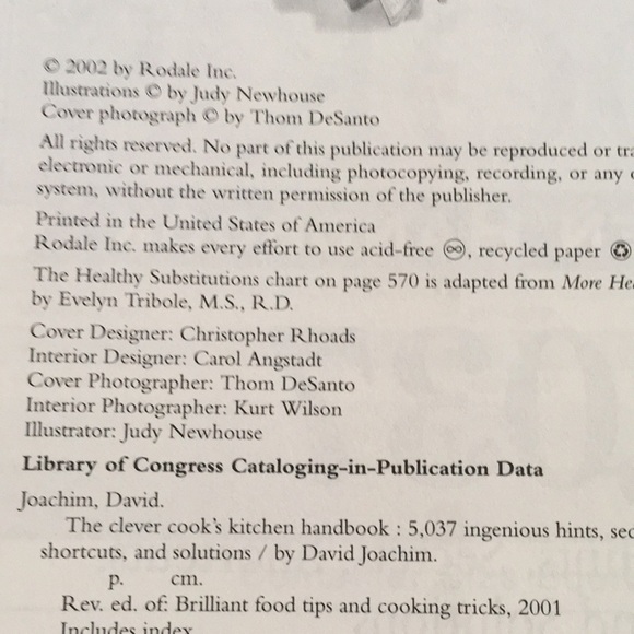 The Clever Cooks Kitchen Handbook by David Joachim Hardcover 2002 - Picture 4 of 8